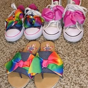 Lot of 3 Jojo Siwa shoes size 1 and 1.5 girls